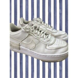Nike Air Force Low Shadow Triple White Sneakers Women’s 7.5 - Good Condition